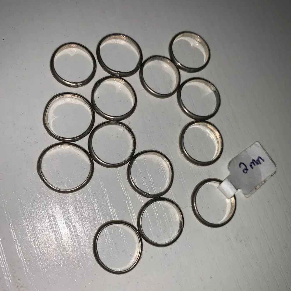 3/4 2mm Sterling Silver Plain band ring